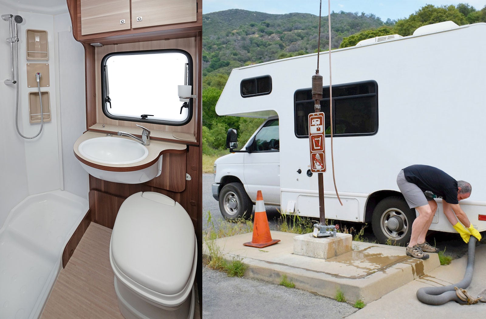 Portable RV/camper toilet and holding tank setup in Princeton, Minnesota